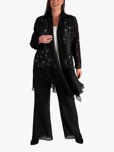 Пальто с шифоновой отделкой из сетки конфетти chesca, черный