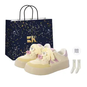 Boldi Kuki Женские противоскользящие износостойкие низкие скейтерские кроссовки Сумка-шопер Серо-фиолетовые, цвет Gray Purple