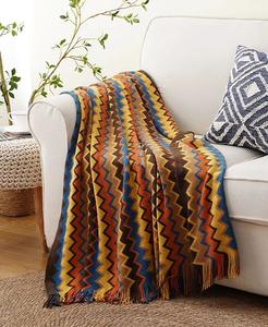 Плед богемской вязки с красочным шевроном Lifestyle, 51 x 80 дюймов Battilo, мультиколор