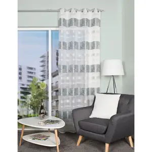 Занавеска KIRAN, с люверсами, 1 шт., размеры ВxШ: 245x140 см, жаккардовый узор Home Wohnideen, мятный