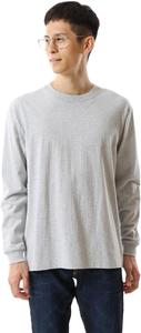 Мужская футболка с длинным рукавом Hanes Beefy-T H5186, комплект из 1 предмета, 100% хлопок, плотная ткань, однотонная, меланжевый серый