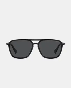 Квадратные мужские солнцезащитные очки из полиамида с поляризованными линзами Polaroid, черный