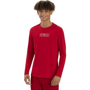 Мужская однотонная рубашка для плавания Dolfin с длинным рукавом UPF 50+ с круглым вырезом и рашгардом, красный