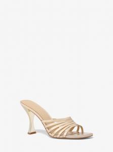 Кожаные сандалии Haisley с эффектом металлик Michael Kors, бледно-золотой