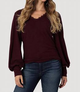 Фиолетовый топ с ретро-рукавами-фонариками Wrangler