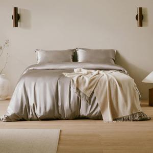 LilySilk Комплект постельного белья LilySilk из шелка высшего сорта 6А, серебристо-серый Silvergray