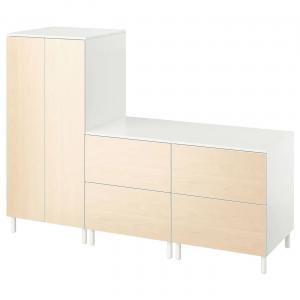 Гардероб SMÅSTAD/PLATSA IKEA, 180x57x133 см, цвет white birch