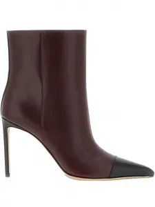 Ботильоны с контрастными деталями на каблуке 95 мм FRANCESCO RUSSO, красный
