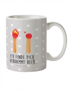 Детская кружка со спичками и надписью в пастельно-серых тонах Mr. & Mrs. Panda