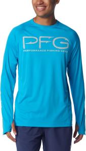 Мужская футболка Columbia Terminal Tackle Vent с длинным рукавом, Ocean Blue/Ocean Blue