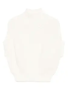 Трикотажный топ Balloon с высоким воротником SPORTMAX, белый