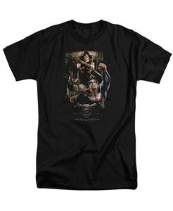 Мужская футболка с коротким рукавом "Three In Action" для взрослых Batman V Superman, Black