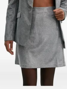 Мини-юбка с металлическим покрытием Pedro Del Hierro, серый