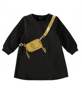 Платье из хлопчатобумажной ткани с принтом для малышей Marc Jacobs Kids, черный