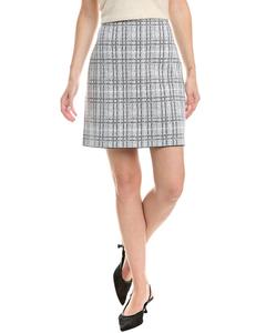 Юбка St. John Pixelated из жаккарда с добавлением шерсти, белый