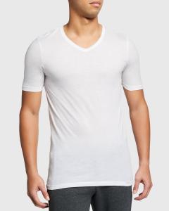 Мужская футболка из сверхлегкого хлопка с v-образным вырезом Hanro, цвет White