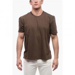 Футболка из хлопка с однотонной кокеткой сзади Neil Barrett, Brown