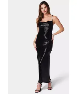 Женское платье SPAGHETTI GOWN длинное облегающее макси Bebe, черный