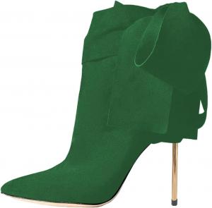 Женские ботильоны YDN с узлом, ремешком на щиколотке, бантиками, металлическим шпилькой, высокие каблуки, зауженный носок, для вечеринок, свиданий и выпускного, размеры US 4-16, Green