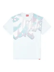 Футболка с графичным принтом DIESEL, синий