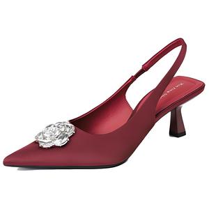 TATAYA Женские туфли на высоком каблуке бежевые, бордовые — бордовый, цвет Burgundy