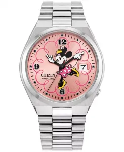 Мужские автоматические наручные часы Disney Minnie Mouse из нержавеющей стали, 40 мм Citizen