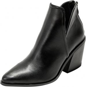 Женские осенние ботильоны Oiangi 2022, модные замшевые слипоны с вырезами V, круглым носком, молнией, массивным каблуком средней высоты, однотонные, милые и удобные повседневные туфли для женщин, A#12 Black