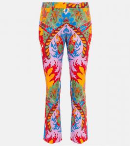 Принтованные зауженные брюки из хлопковой смеси мид-райз Etro