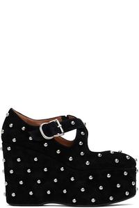 Черные туфли на танкетке с крест-накрест ALAÏA