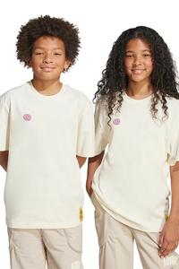 Детская хлопковая футболка Adidas, бежевый