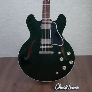 Gibson Custom Shop 1961 ES-335 Переиздание полуакустической гитары - Глянцевый Brunswick Green - №131612