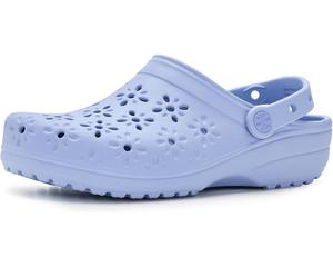 Унисекс клоги Crocs Classic с цветочным ажурным дизайном, Blue Haze