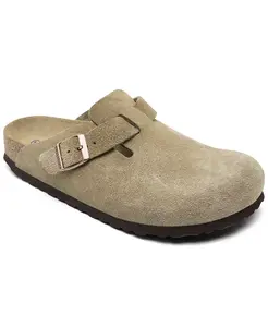 Женские мягкие кожаные сабо Boston Soft Footbed из замши от Finish Line Birkenstock, коричневый/бежевый