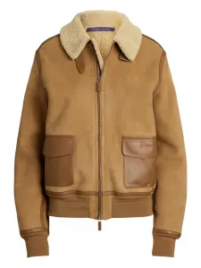 Бомбер с воротником из овчины Ralph Lauren Collection, нейтральный