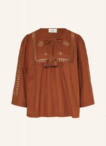 Блузка мальта с дырочным кружевом Ba&Sh, коричневый