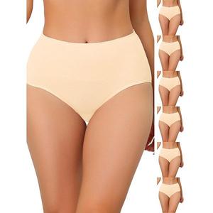7 пар женского белья для коррекции фигуры с высокой талией, дышащие трусики Inspire Chic, Beige