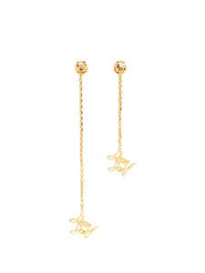 Серьги с надписью на цепочке Dsquared2, золотой