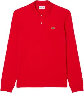 Официальная поло-рубашка Lacoste Original Fit с длинным рукавом, модель L1312, красный