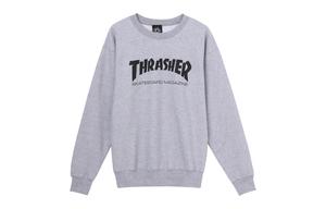 Свитшот унисекс Thrasher с логотипом бренда, серый