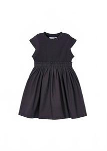 Комбинированное платье для девочек с рукавами-крылышками в цвете «антрацит» Mayoral, Antracita