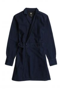 Джинсовое платье с воротником-лацкан и карманами G-Star Raw, цвет g839 worn in deep