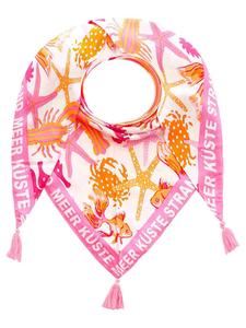 Треугольный шарф "Морские обитатели" розового цвета - (Д)200 x (Ш)95 см Zwillingsherz