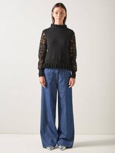 LKB London Viv топ с кружевными рукавами L.K.Bennett, Black