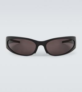 Овальные солнцезащитные очки Balenciaga, черный