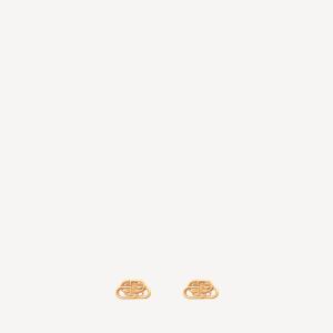 BALENCIAGA Серьги-гвоздики Bb Xs в золотистом цвете