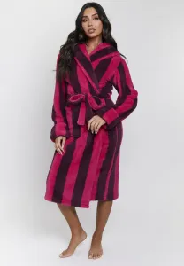 Халат средней длины с капюшоном в толстую полоску Loungeable, Purple