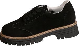 Оксфордские туфли для женщин с блестками, праздничные туфли на шнуровке, повседневные туфли на массивном каблуке, тканевые туфли с блестящей отделкой Generic, B06-Black