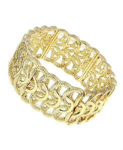 Плетеный эластичный браслет-петля 2028, gold