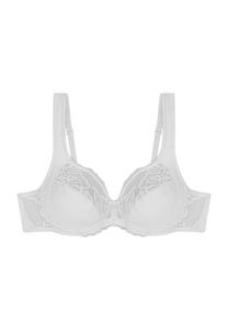 Современный кружевной + хлопковый бюстгальтер на косточках с широкими бретелями и кружевным бантом для женщин Triumph, белый