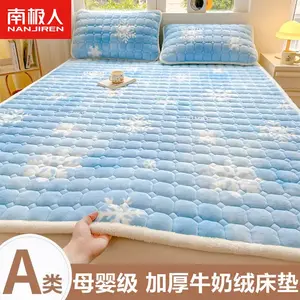 Antarctic Наматрасник 120х200 см из молочного велюра, класс А, антибактериальный, 2 предмета (матрасник + наволочка), цвет Blue Snowflake